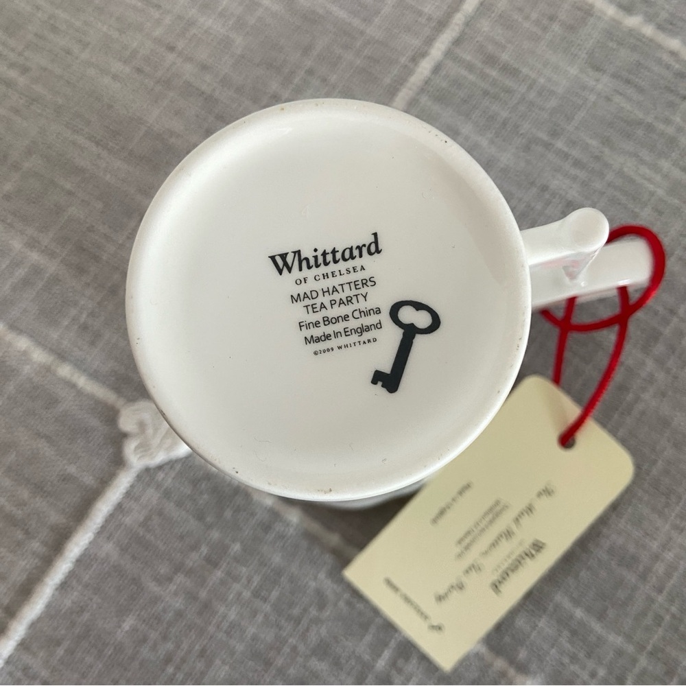 WHITTARD OF CHELSEA COLLECTIBLE CHINA WHITE MAD HATTER'S TEA PARTY RABBIT MUG - Picture 8 of 14